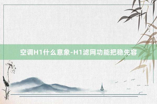 空调H1什么意象-H1滤网功能把稳先容
