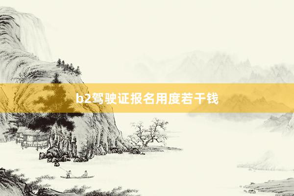 b2驾驶证报名用度若干钱