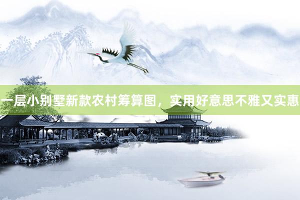 一层小别墅新款农村筹算图，实用好意思不雅又实惠